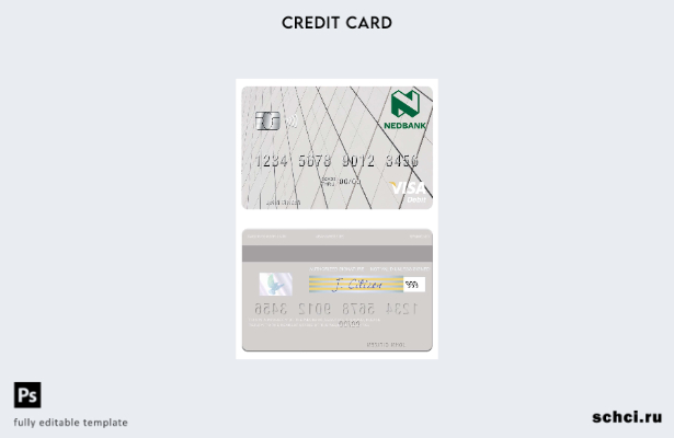 цифровая загрузка шаблона дебетовой карты Visa Lesotho Nedbank